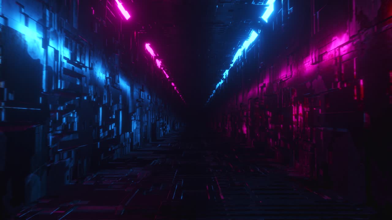 Futuristischer Neontunnel