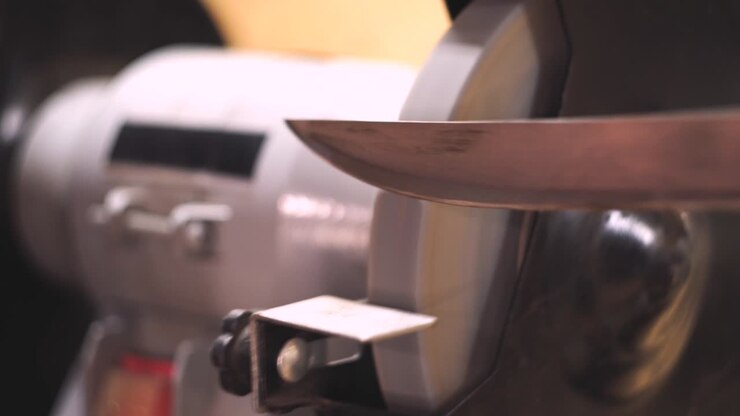 Sharpening a long knife