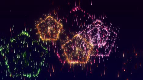 el efecto de animación de las obras de fuego de partículas estelares
