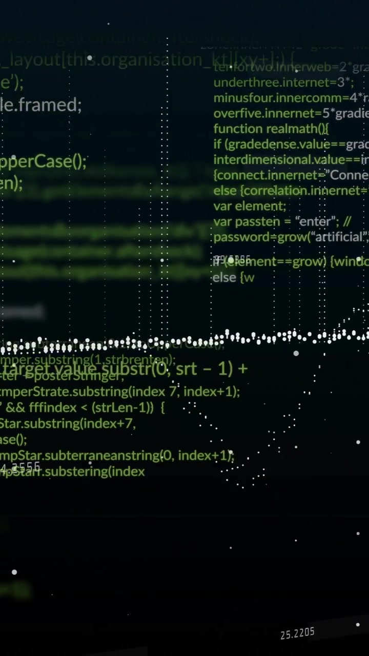 Animazione dell'elaborazione dati su sfondo nero
