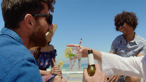 group friends having fun at beach 4k