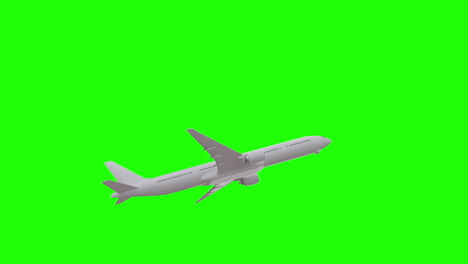 Greenscreen-Flugzeug-Diagonal-Nach-Oben