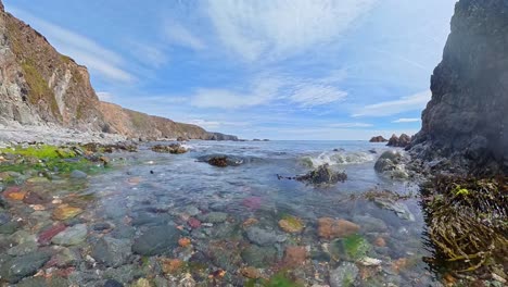 ireland epic locations rocky beach seaweeds and shimmering sea summer on the copper coast