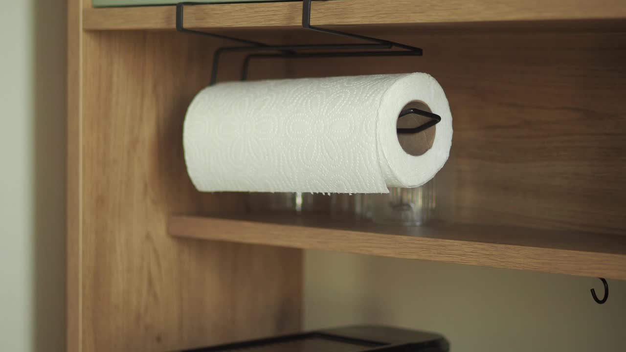 Paper towel roll on a dispenser