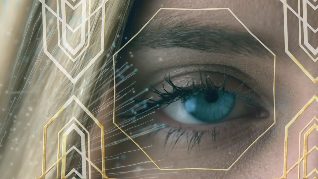 animación de formas en movimiento sobre el ojo