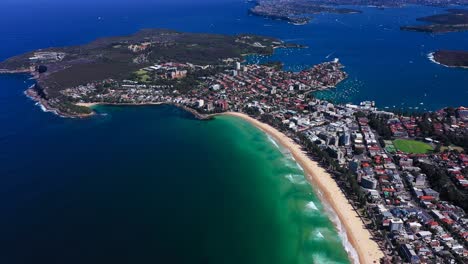 sydney - vista de vuelo sobre la playa de manly y shelly