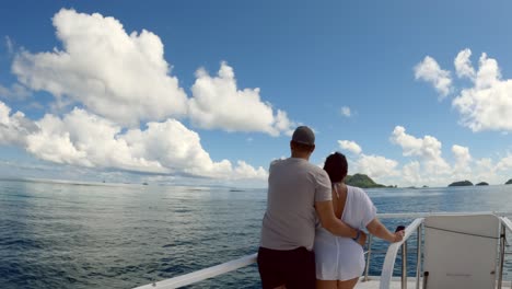 seychelles, st anne marine park clients on boat deck