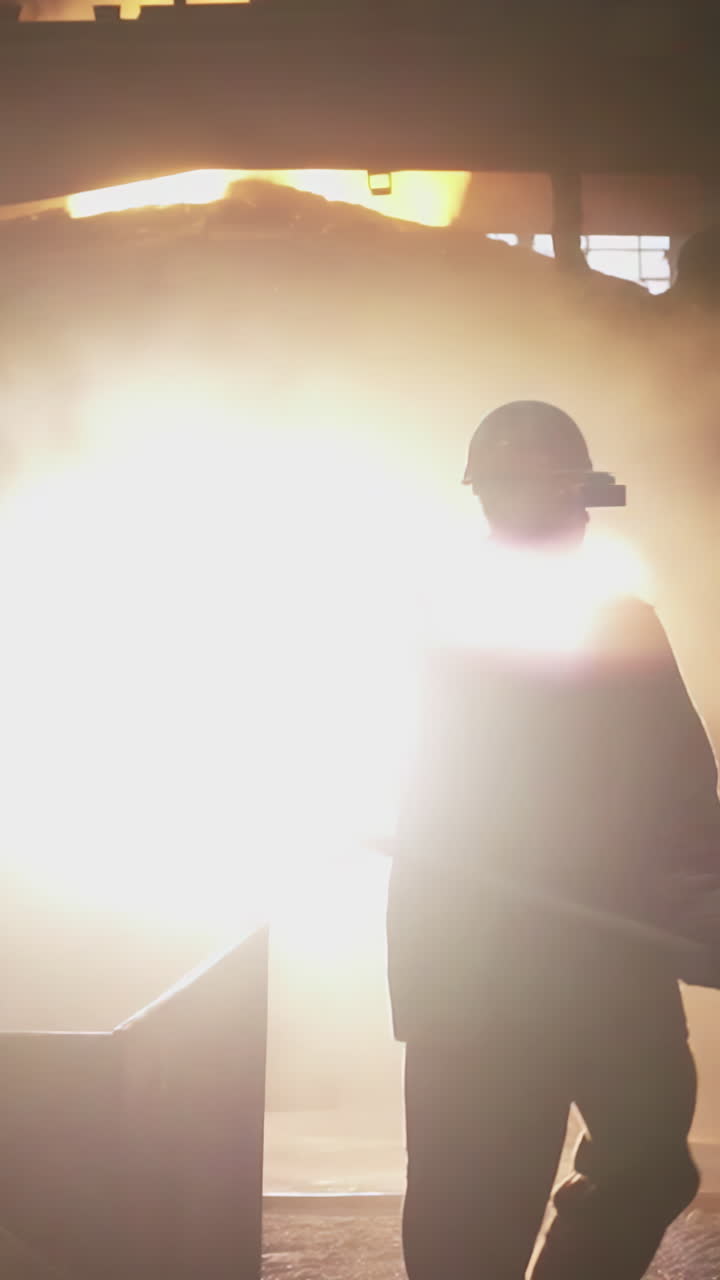 trabajador del acero en una fábrica