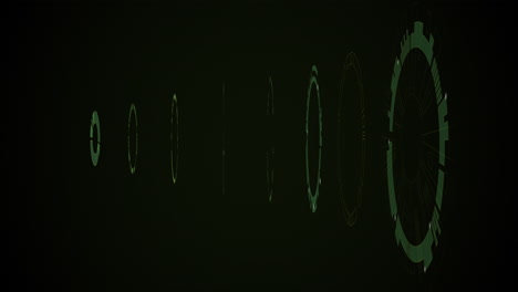 animación de círculos en movimiento con puntos de luz sobre fondo negro