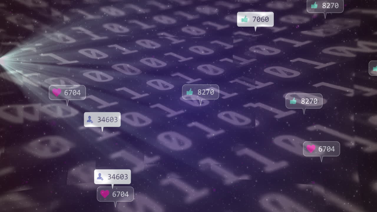 바이너리 코딩을 통해 배너에 있는 소셜 미디어 아이콘의 애니메이션