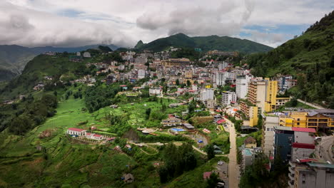 aerial view of sapa, vietnam