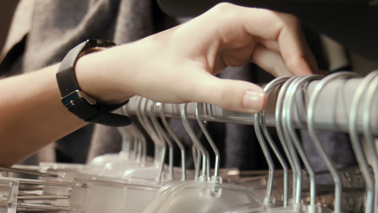 Clothing hangers in a store