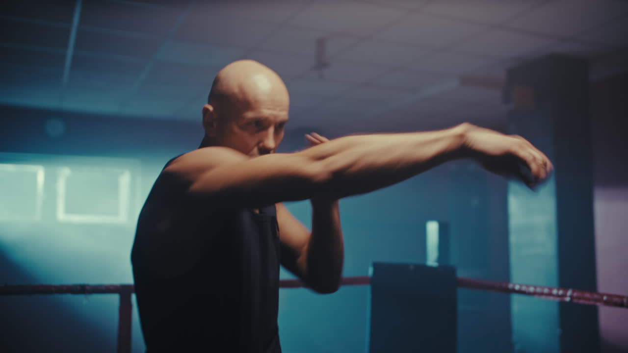 링에서 권투 훈련