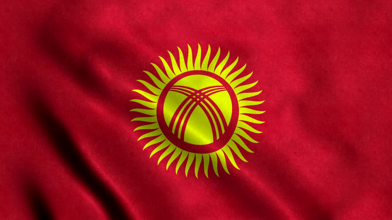 4k シームレスループ可能なキルギスタン国旗
