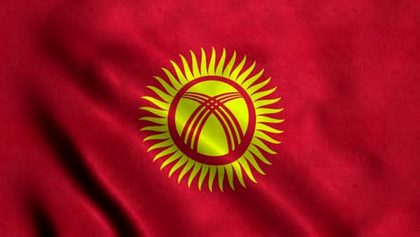 4k seamless loopable flag of kyrgyzstan