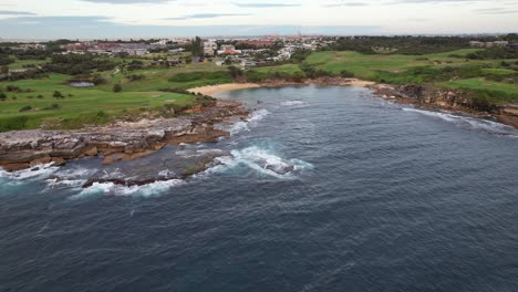 beach at little bay in sydney, new south wales, australia - aerial shot