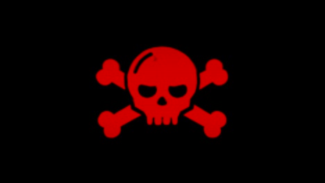 transición de fallo moderno con texto hackeado y cráneo