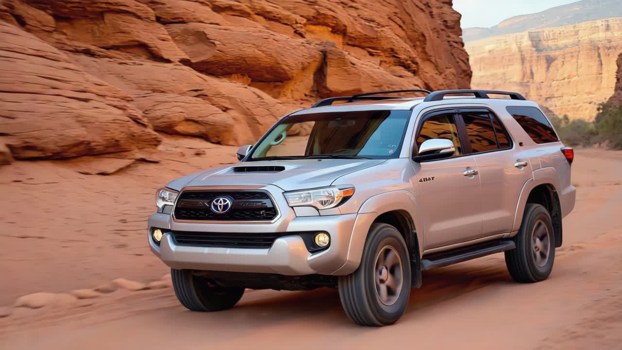 Silver Toyota 4Runner Off-Roading in the Desert