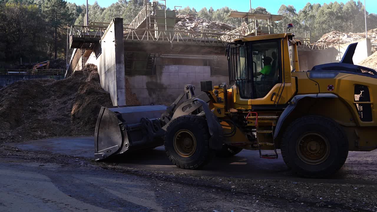 Wheel Loader at a Wood Chip Processing Plant