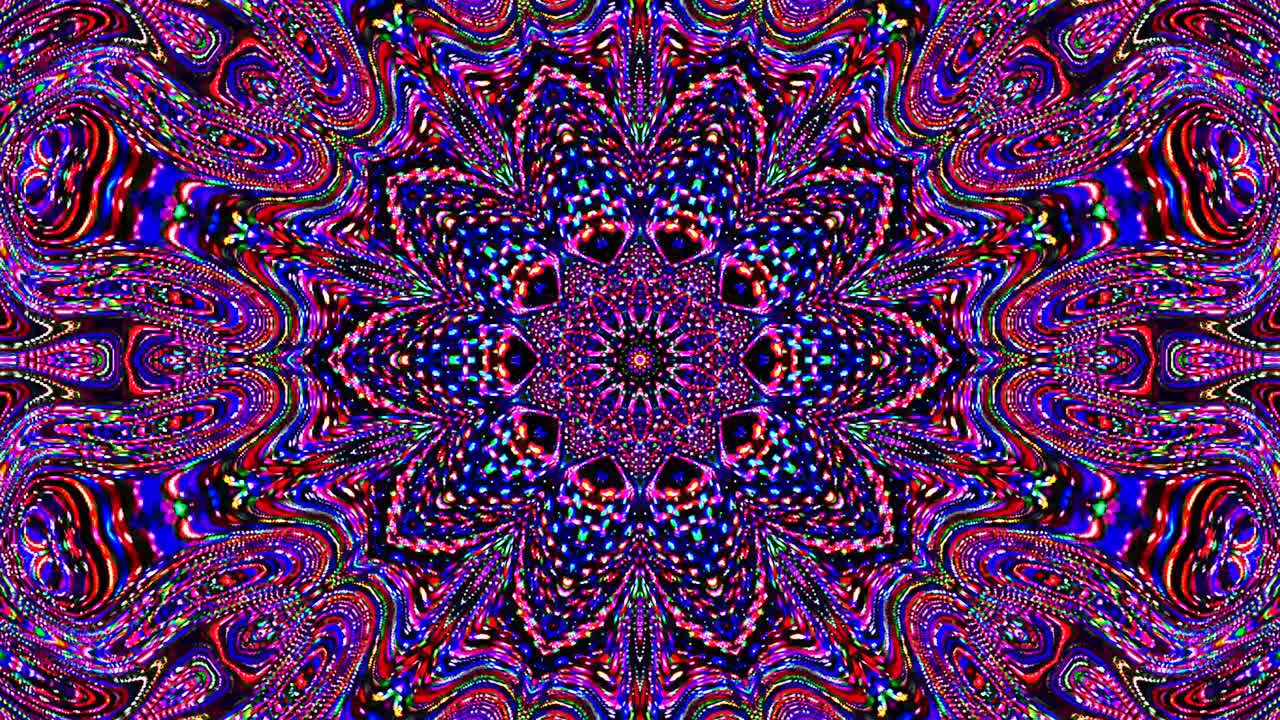 hermoso caleidoscopio abstracto que brilla, una luz radiante que regula los movimientos sutiles