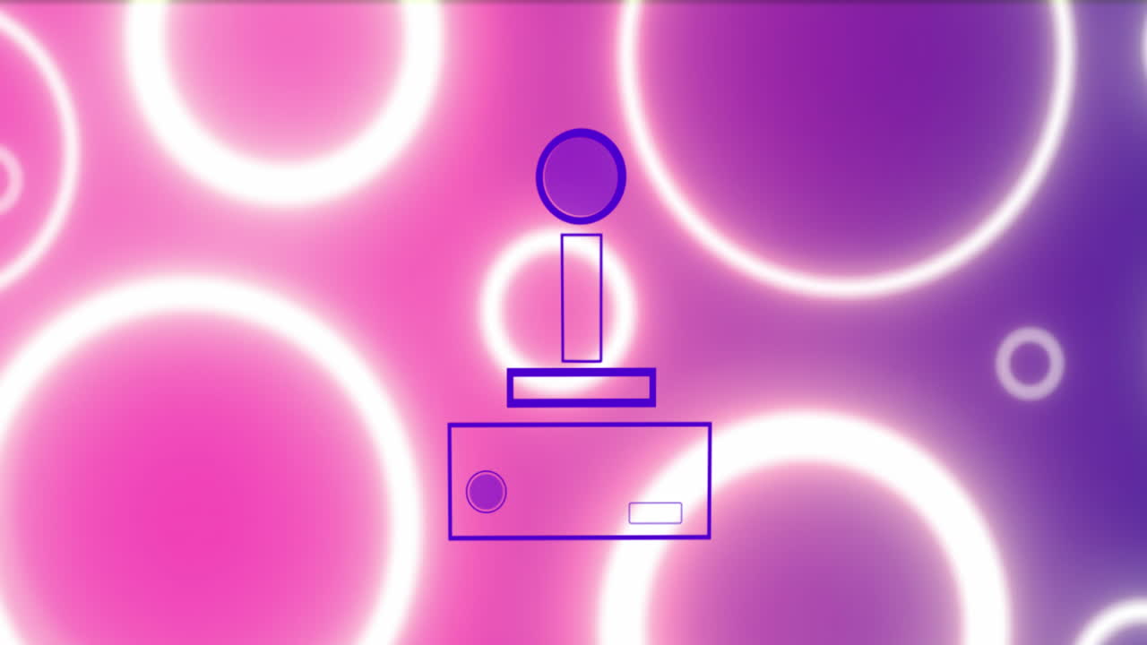 네온 원 위의 게임 패드 아이콘의 애니메이션