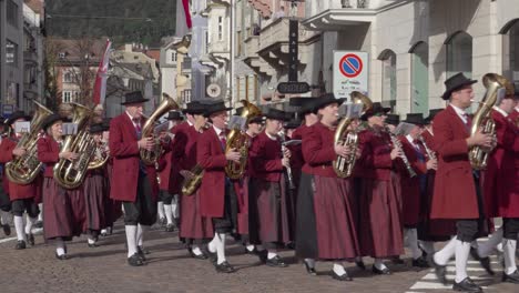 brass band feldkirch nofels at the annual grape festival, meran - merano, south tyrol, italy (part 2 of 3)