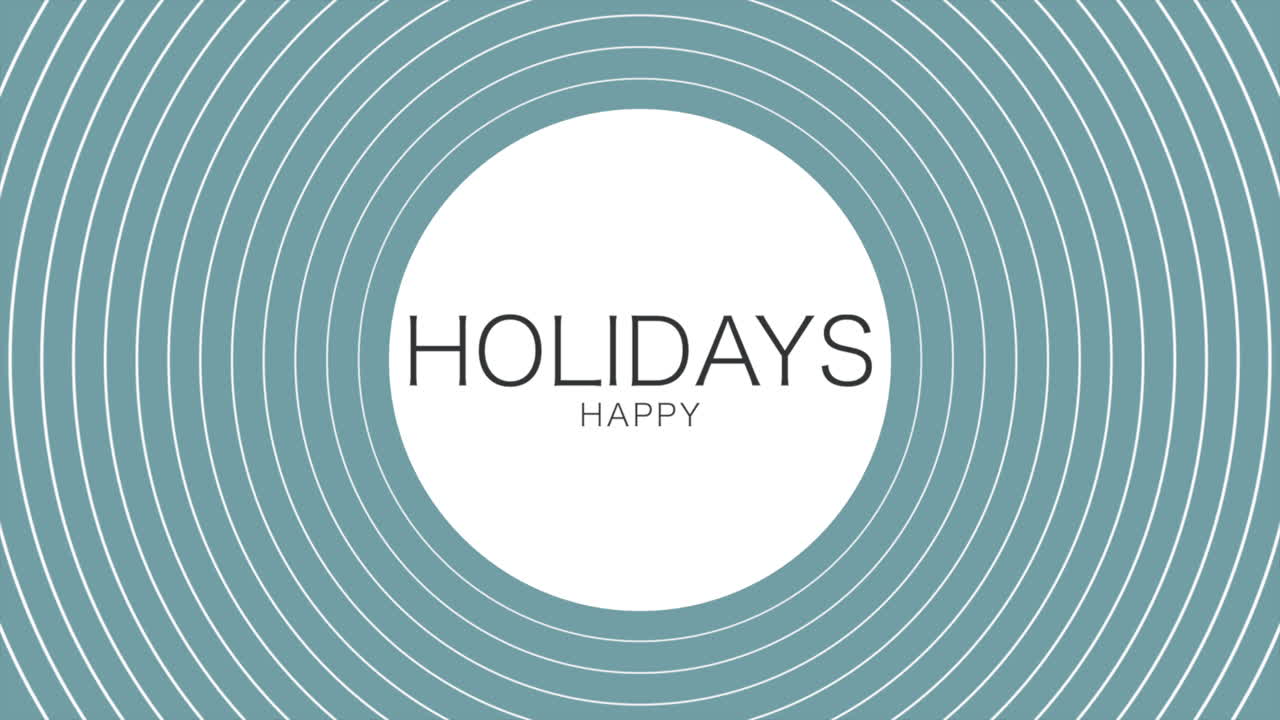 서클 패턴과 패션 블루 그라디언트에 대한 행복한 휴일 텍스트