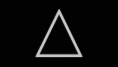 Weißes-Dreieck-Symbol-Banner-Mit-Fehler-Computer-Glitch-Rauschen