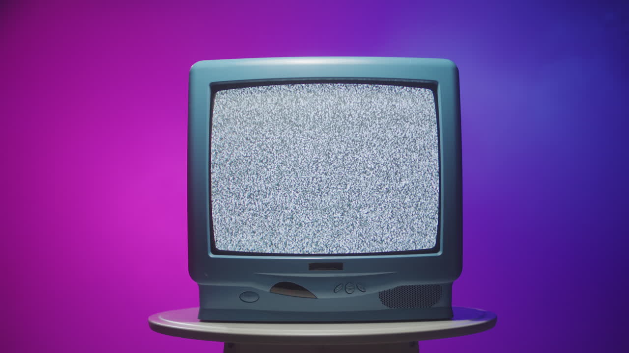 Vintage TV with Static Noise