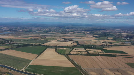 cereal fields ready to harvest aerial shot south of france sunny day