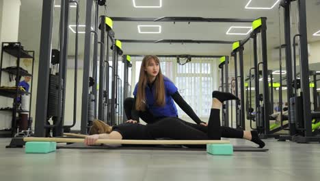physical therapy session in a gym