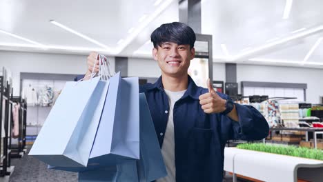 happy shopper with shopping bags