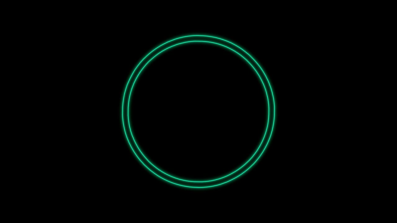 círculo patrón sin costuras espectro bucle de animación líneas de neón brillantes fondo abstracto con un círculo de neón.