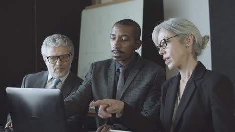 consultant and clients meeting in office