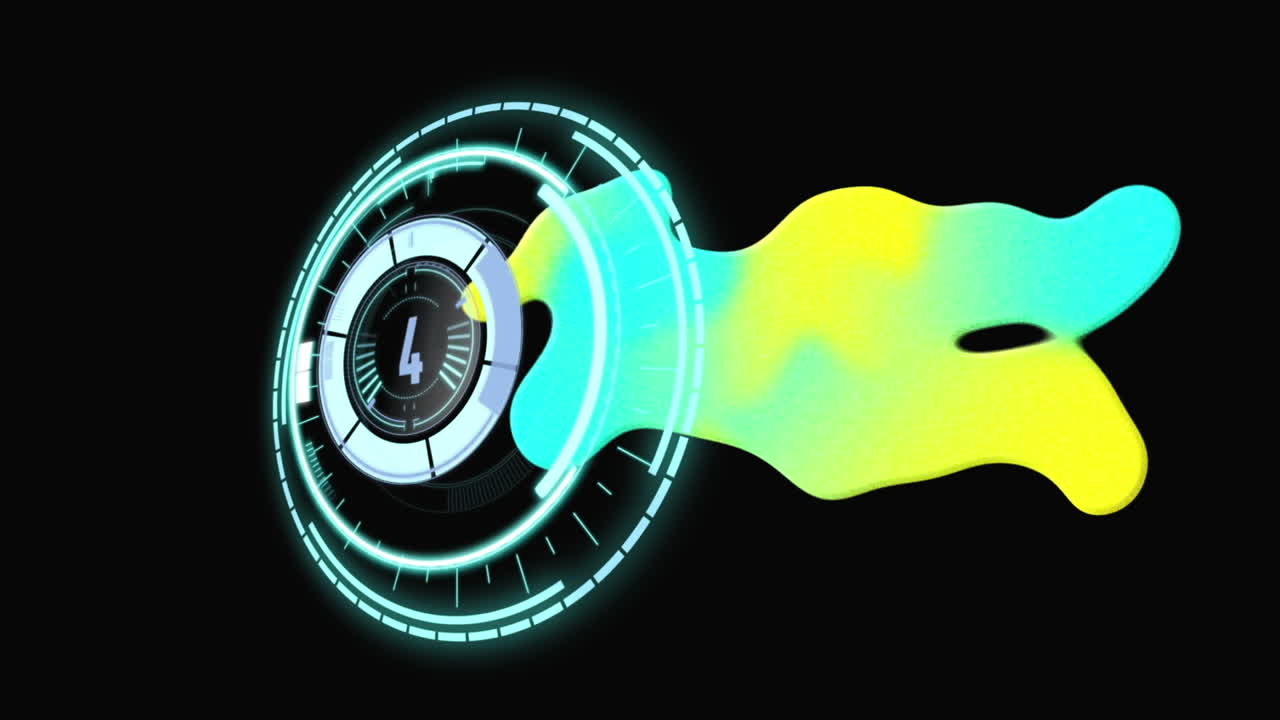 검은 바탕의 초록색 얼룩 위에 스 ⁇  스캐닝의 애니메이션