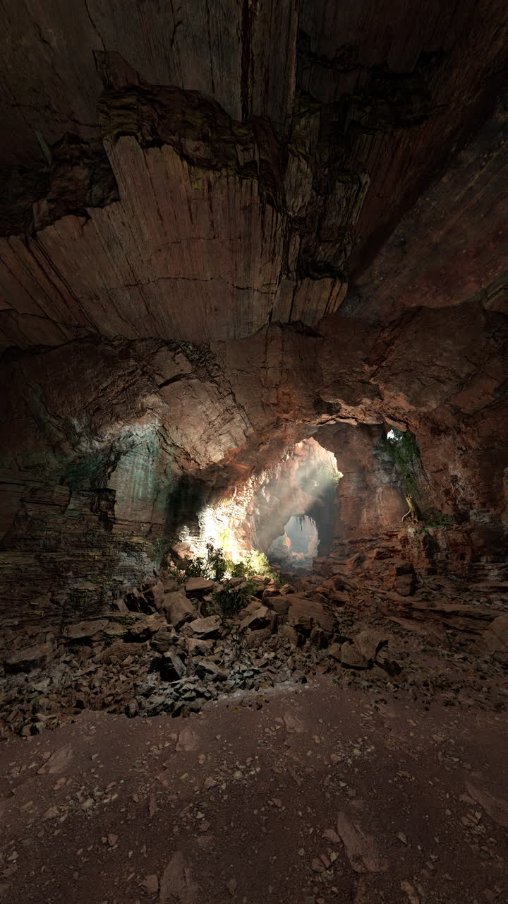 cueva oscura llena de tierra y rocas