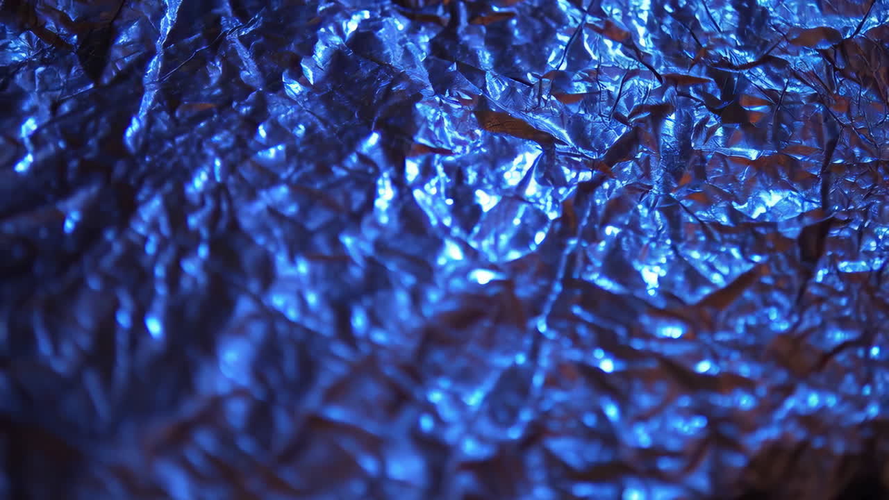 Crumpled Blue Foil Texture