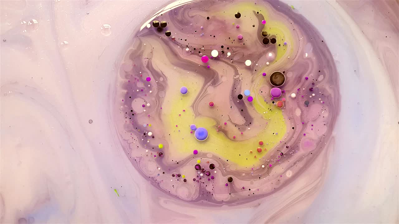 Peinture acrylique multicolore. Motifs abstraits de marbrure.