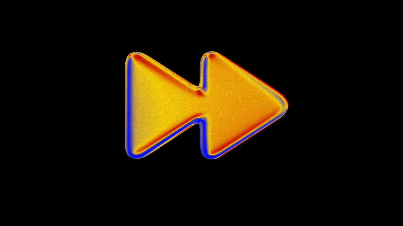 Animated Colorful Fast Forward Icon on Black Background