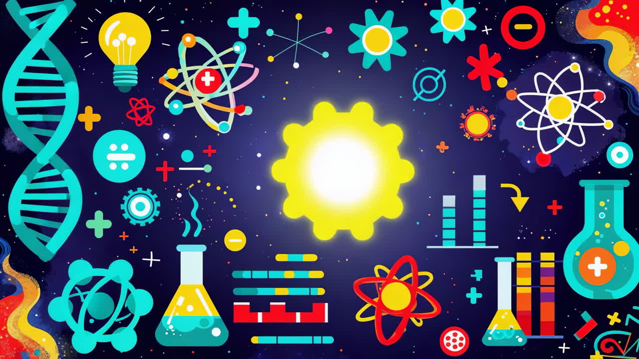 Bright Scientific Exploration and Discovery Illustration