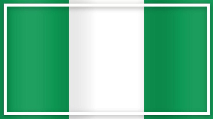 A seamless loop of multiple Nigerian flags waving within a white-bordered grid pattern.
