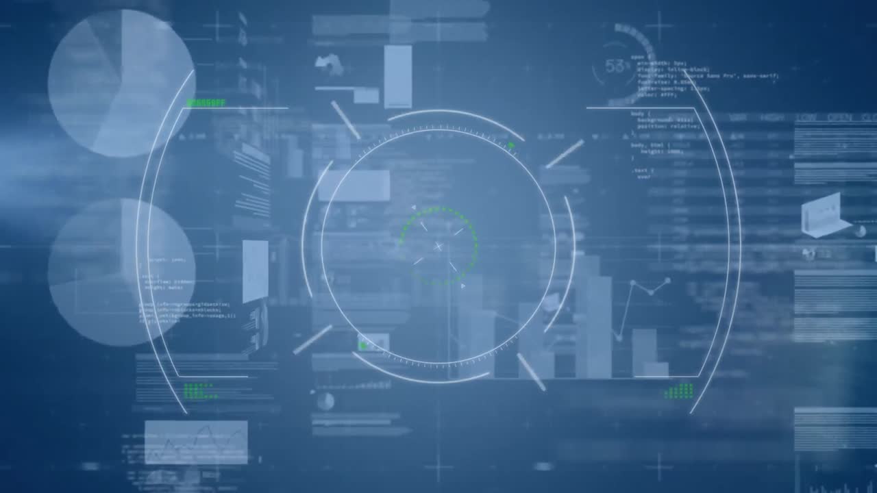 세계 지도에 대한 범위 스캔과 데이터 처리 애니메이션