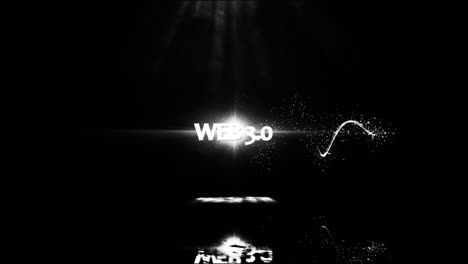 metaverso de texto completo, web 3.0 y etc. transiciones comerciales completas logotipo de partículas brillantes