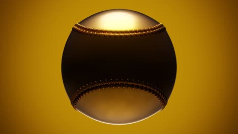 gold baseball ball isolated on brown background.