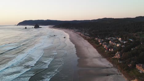 slow shot of cannon beach