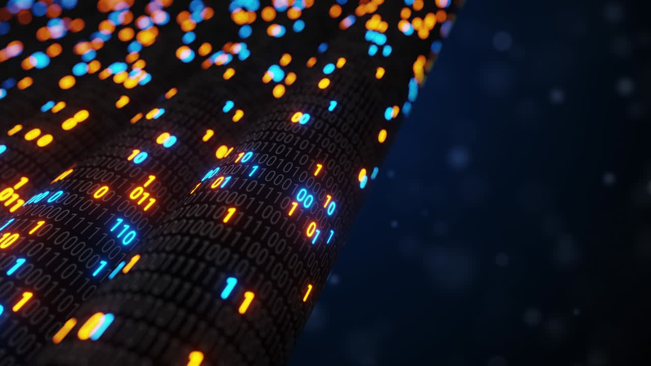 Big data cloud computing internet of things IOT AI network technology. Seamless loop 4K VJ background.