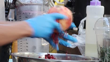 pasos secuenciales para desensar una fruta de granada