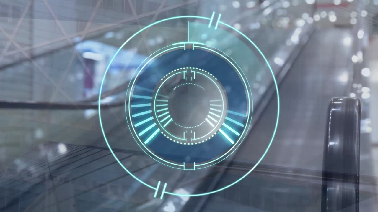 animación del alcance de la exploración sobre la escalera mecánica