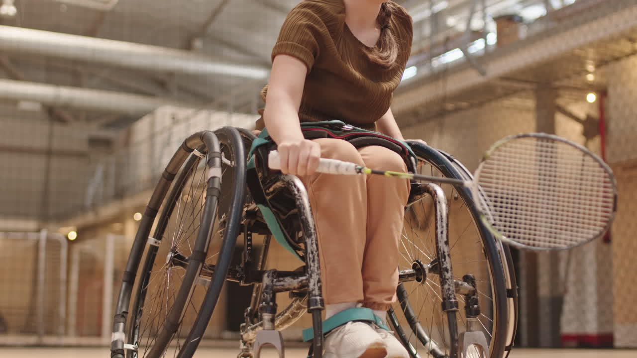 Athlete with Disability Playing Badminton