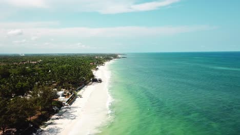 Summer-Paradise-With-Stretch-Of-White-Sandy-Beaches-On-Coast-Of-Kenya,-East-Africa